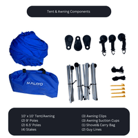 Malo’o DualShade™ 10x10 - Instant beach shade. Vehicle-ready awning