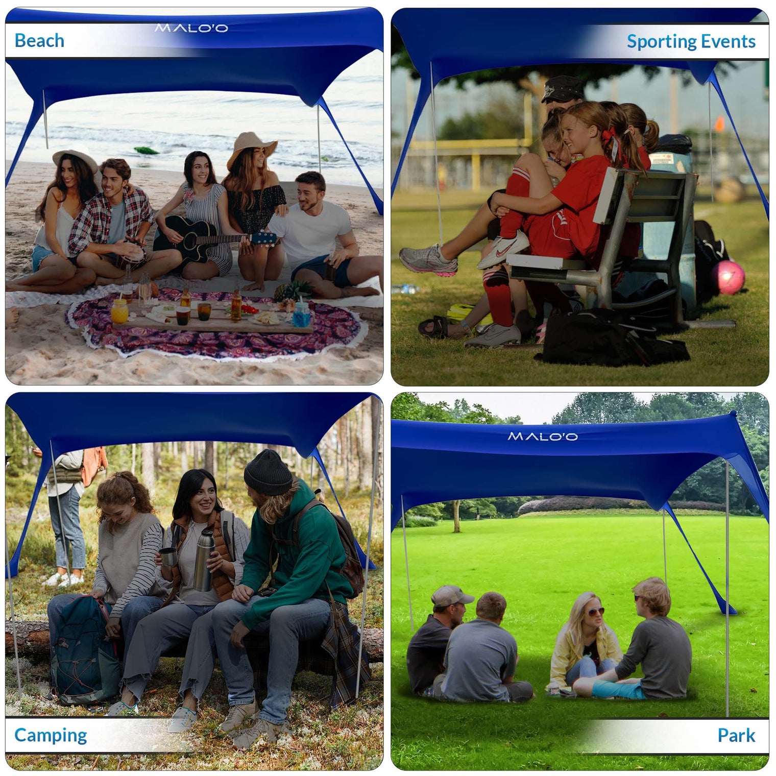 Malo’o DualShade™ 10x10 - Instant beach shade. Vehicle-ready awning