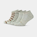 Men's Low Cut Linen & Cotton Blend Striped Socks - Ecru
