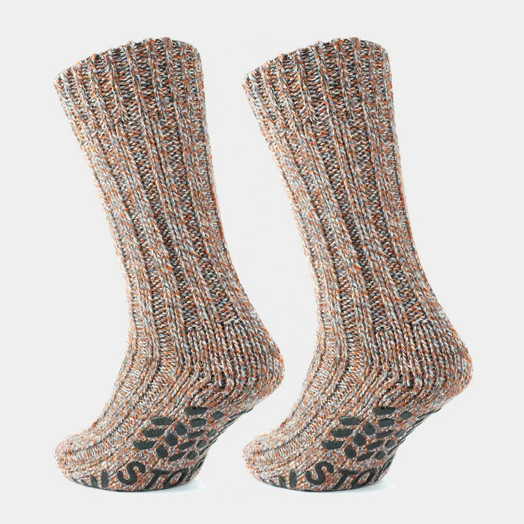 Men's Merino Crew Non-Slip Grip Cabin Socks
