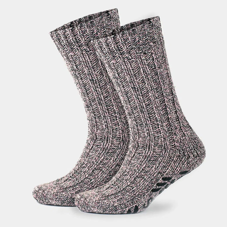 Men's Merino Crew Non-Slip Grip Cabin Socks