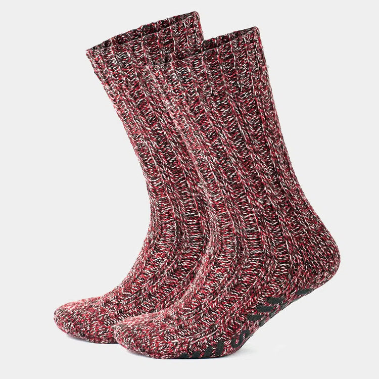 Men's Merino Crew Non-Slip Grip Cabin Socks