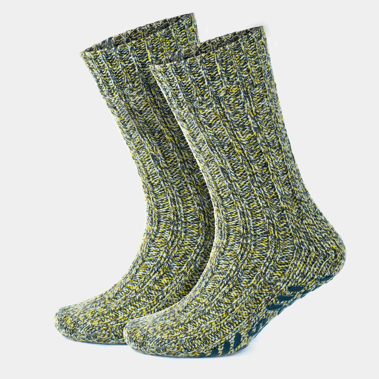 Men's Merino Crew Non-Slip Grip Cabin Socks