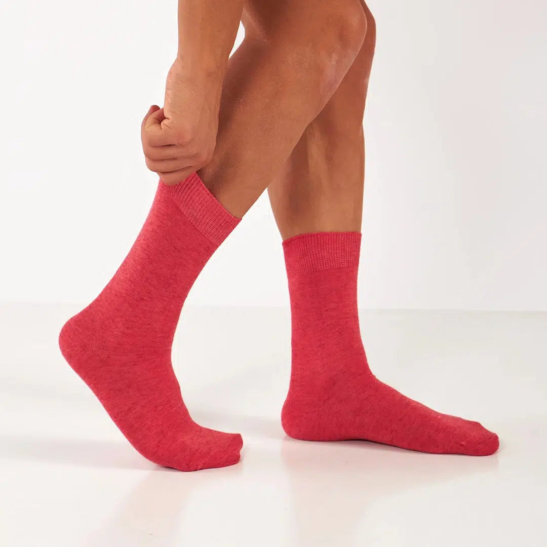 Men's Colorful Cotton & Linen Blend Thin Dress Socks