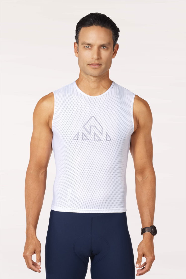 Men's White Pro Cycling Base Layer