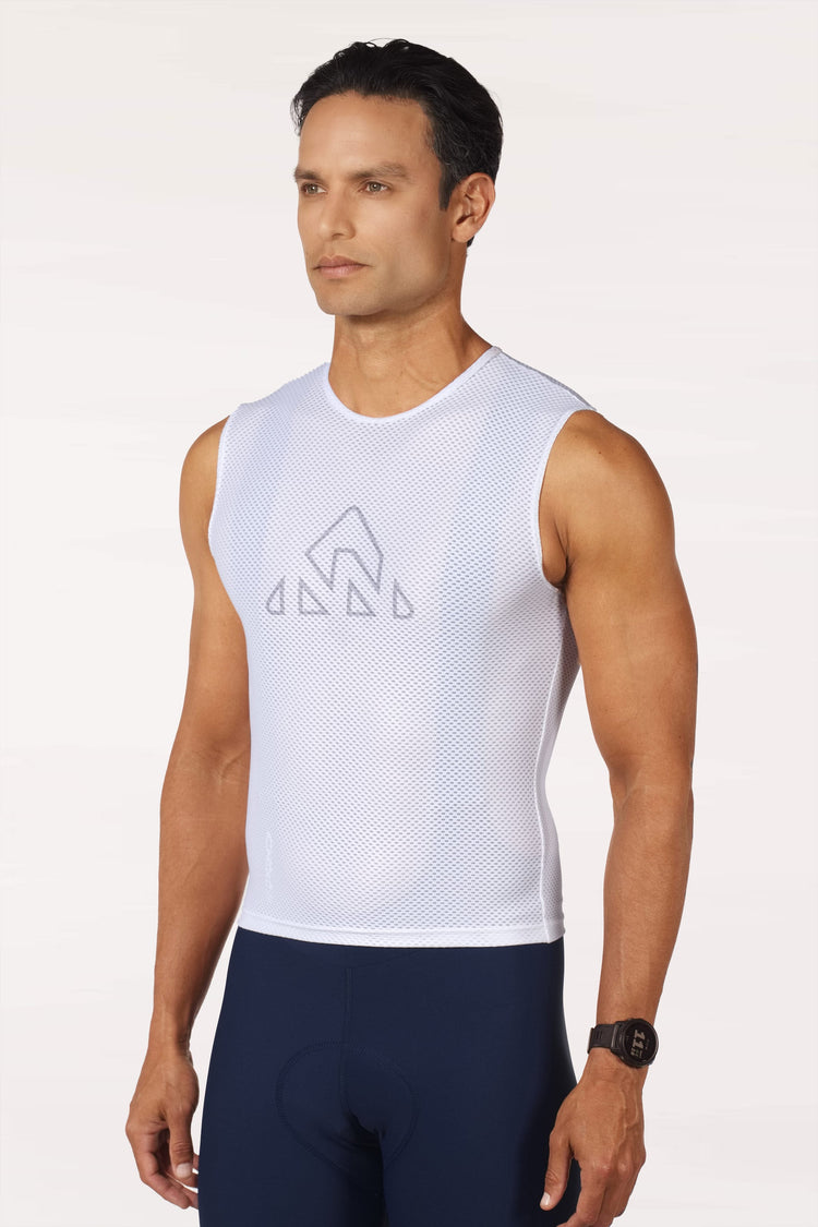 Men's White Pro Cycling Base Layer