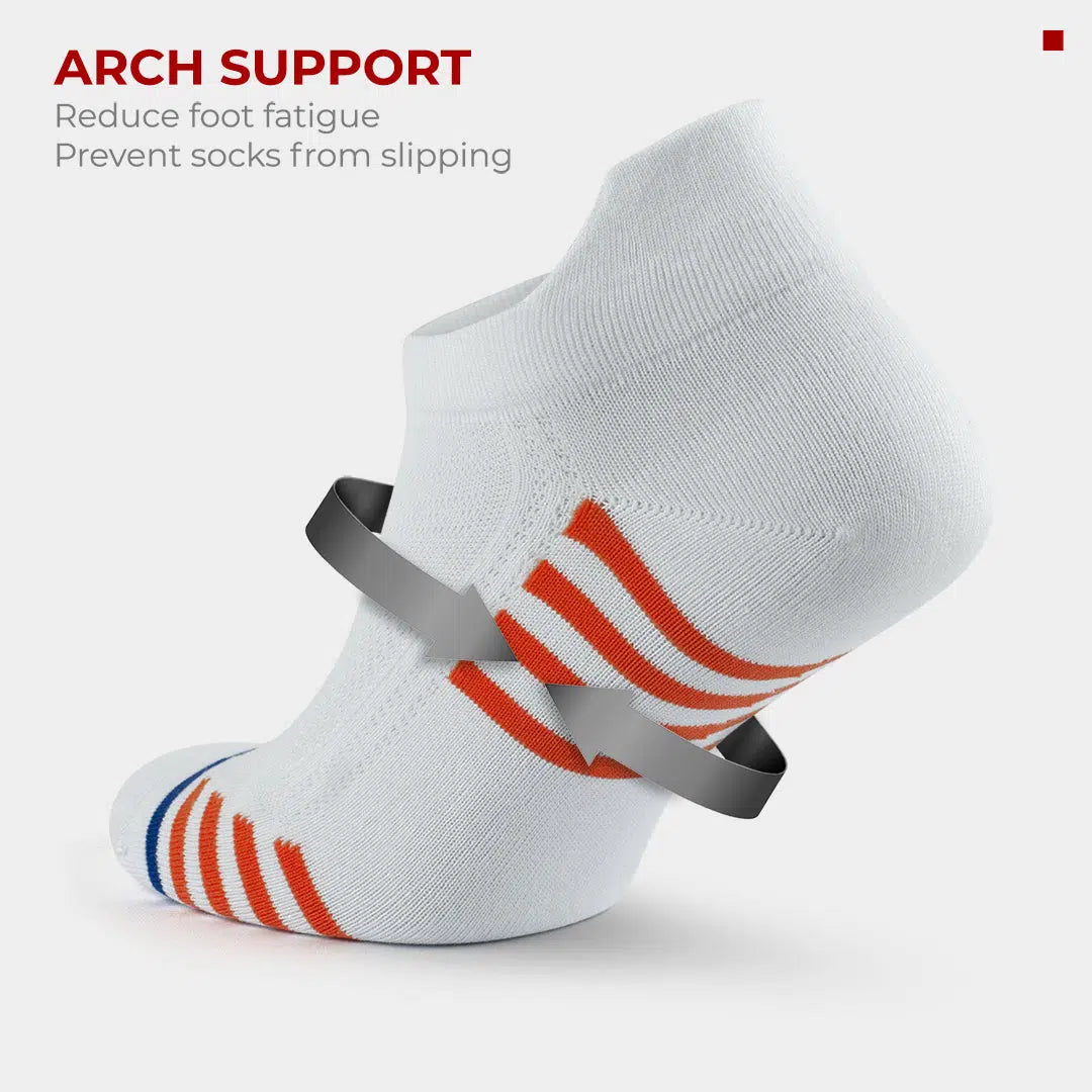 Men's Bamboo Low Cut Athletic Running Socks with Arch Support