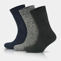 Men's Merino Wool Extra Thick Full Terry Fuzzy Crew Socks - Full Cushion