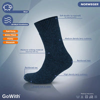 Men's Merino Wool Extra Thick Full Terry Fuzzy Crew Socks - Full Cushion