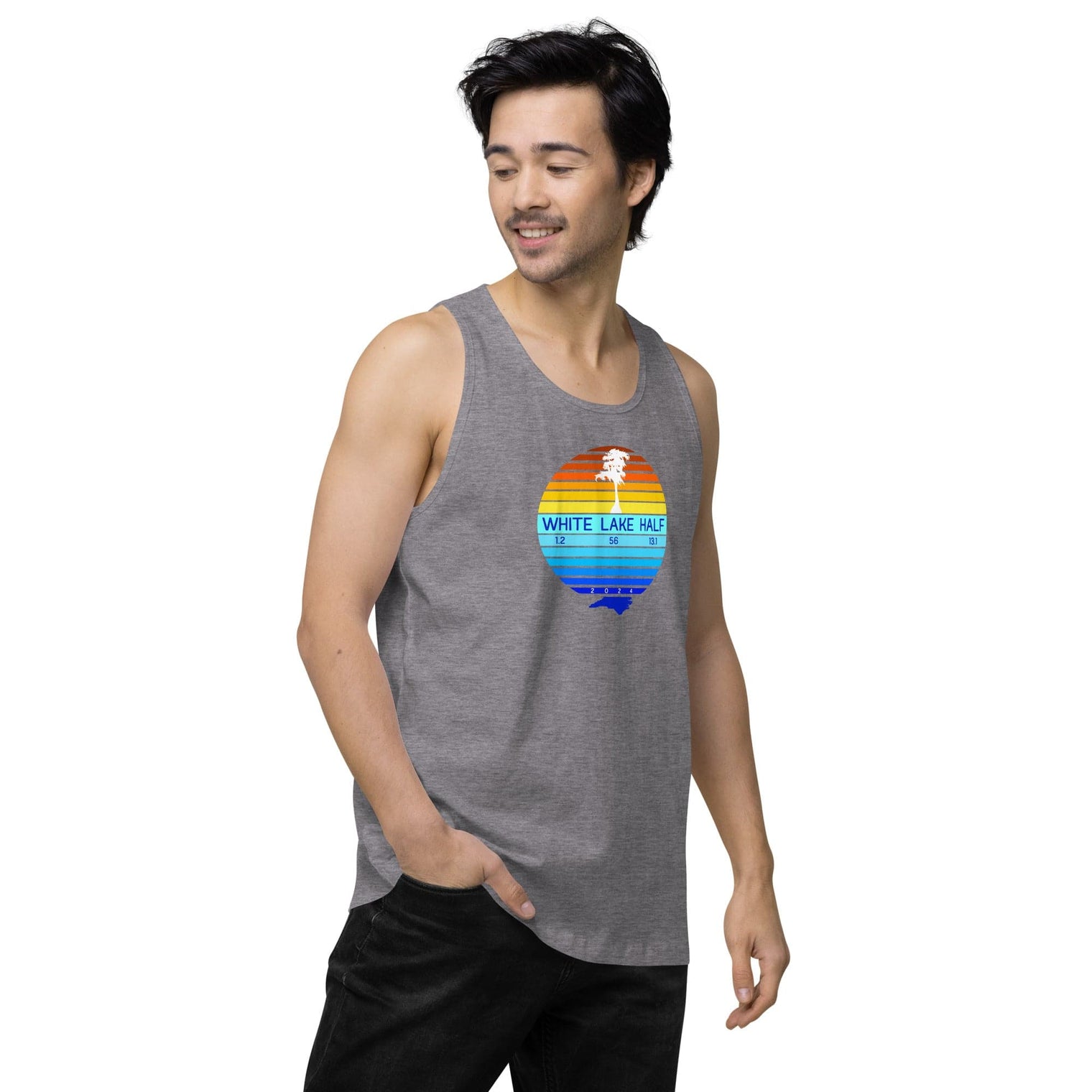 Men’s White Lake Half Premium Tank