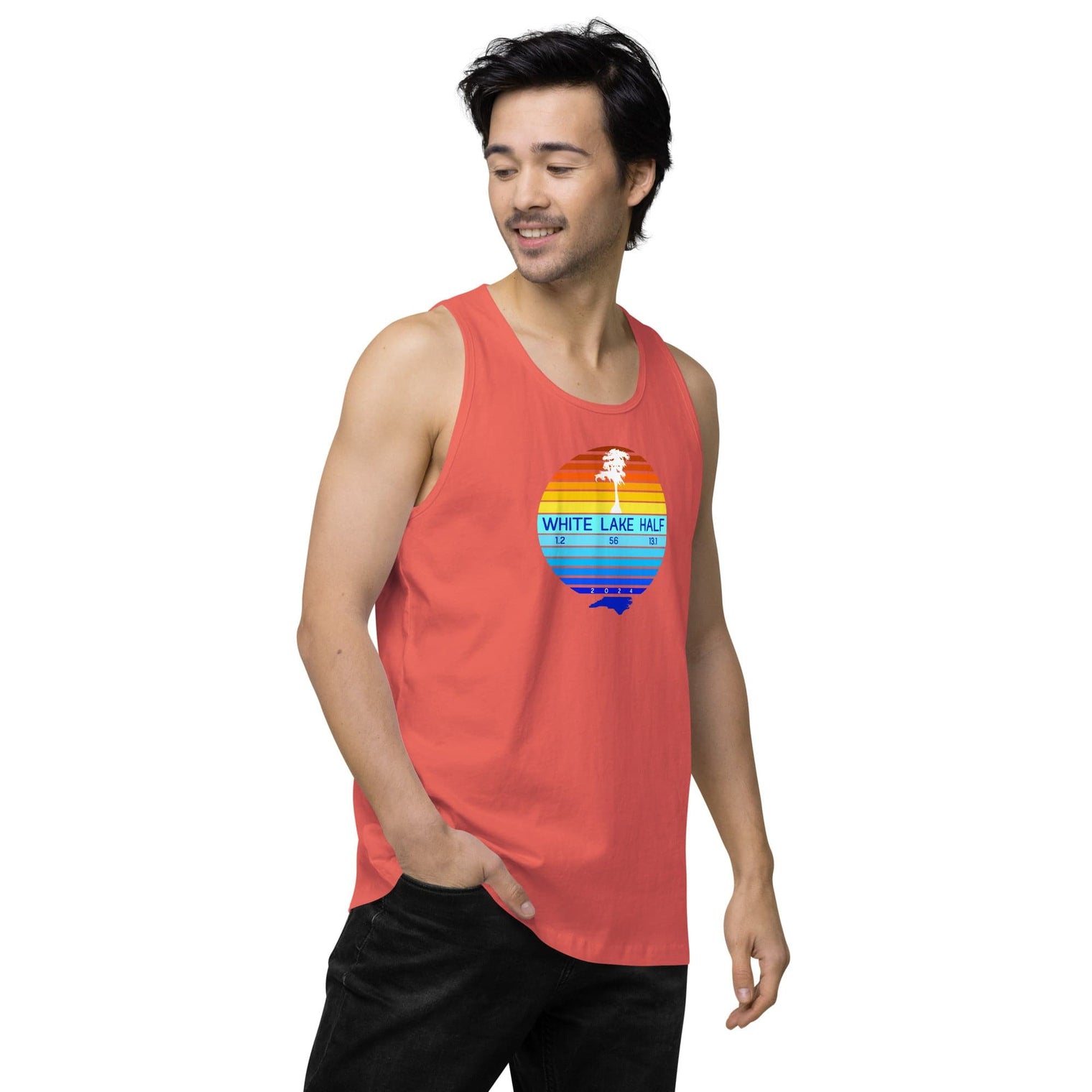 Men’s White Lake Half Premium Tank