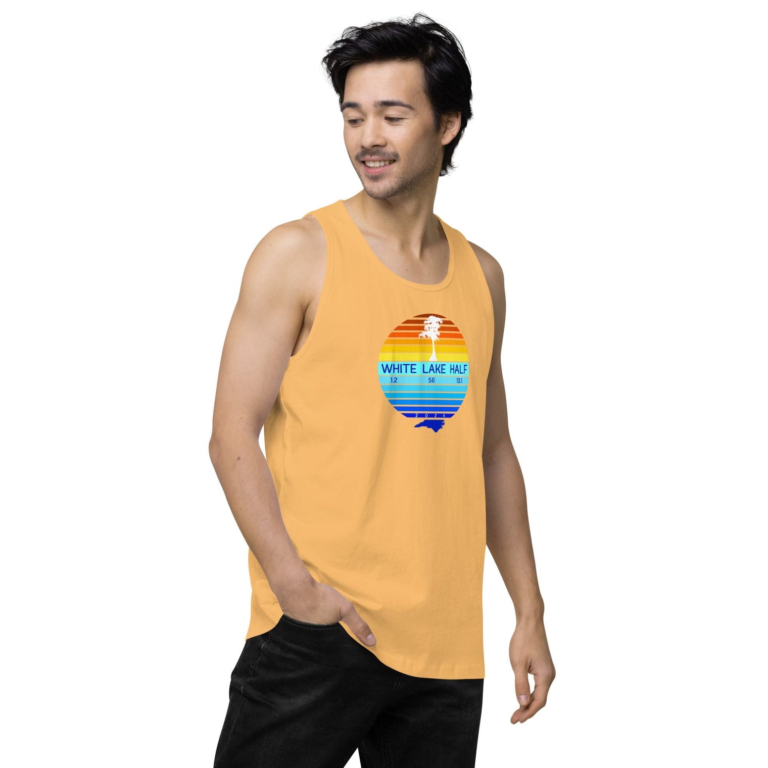 Men’s White Lake Half Premium Tank