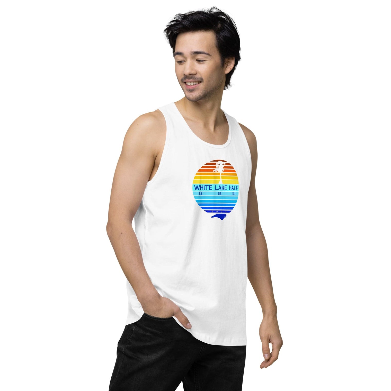 Men’s White Lake Half Premium Tank