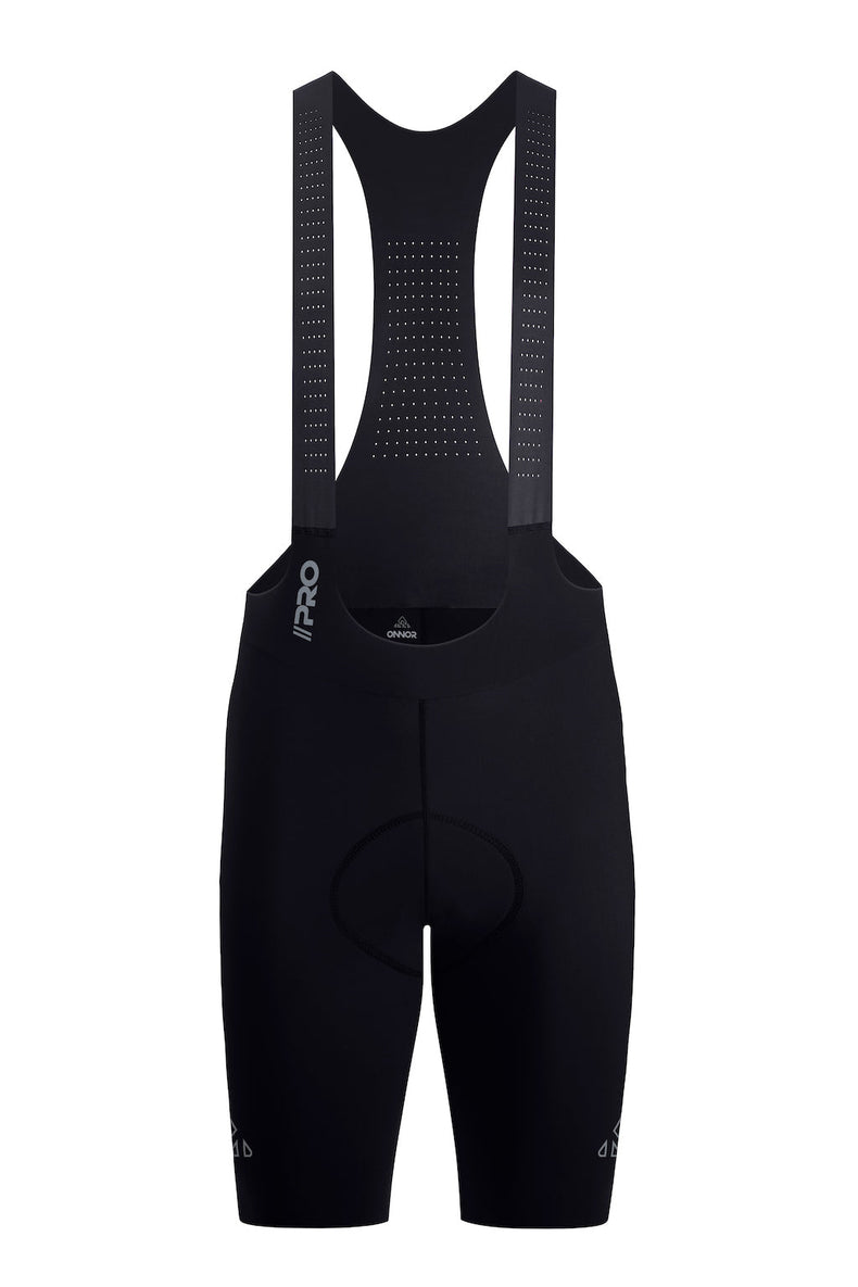 Men's Seamless Black Pro Cycling Bib Shorts