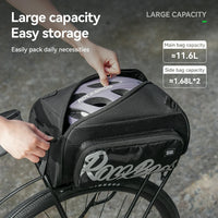 Bike Rear Rack Bag One-Piece Foldable 11L-15L
