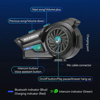R1 Motorcycle Bluetooth Communication Headset Helmet Speakers