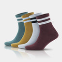 Women's Cotton Quarter Striped Retro College Socks