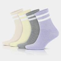Women's Cotton Quarter Striped Retro College Socks