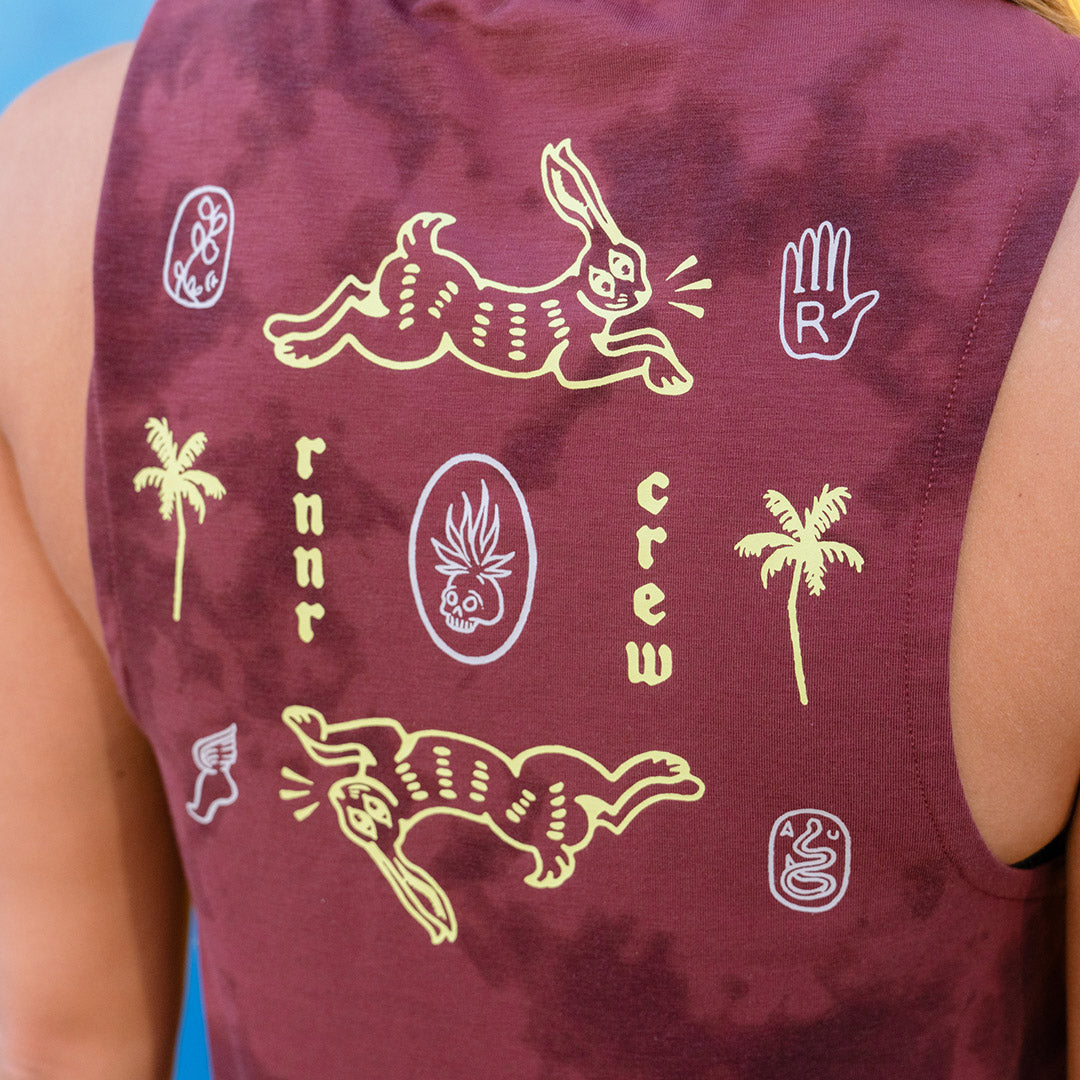 Women's Muscle Tee: Ruby Wine