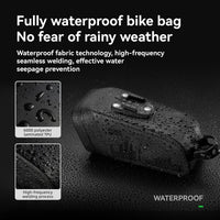 ROCKBROS Bike Saddle Bag Waterproof with Brake Sensor Tail Light