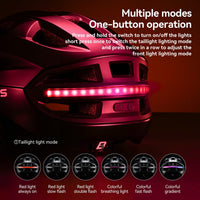 Steering Remote Smart Riding Helmet with Bike Headlight and Tail Light GlowGuard