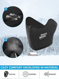 ROCKBROS Half Balaclava Mask Winter Thermal Half Mask Black Beige