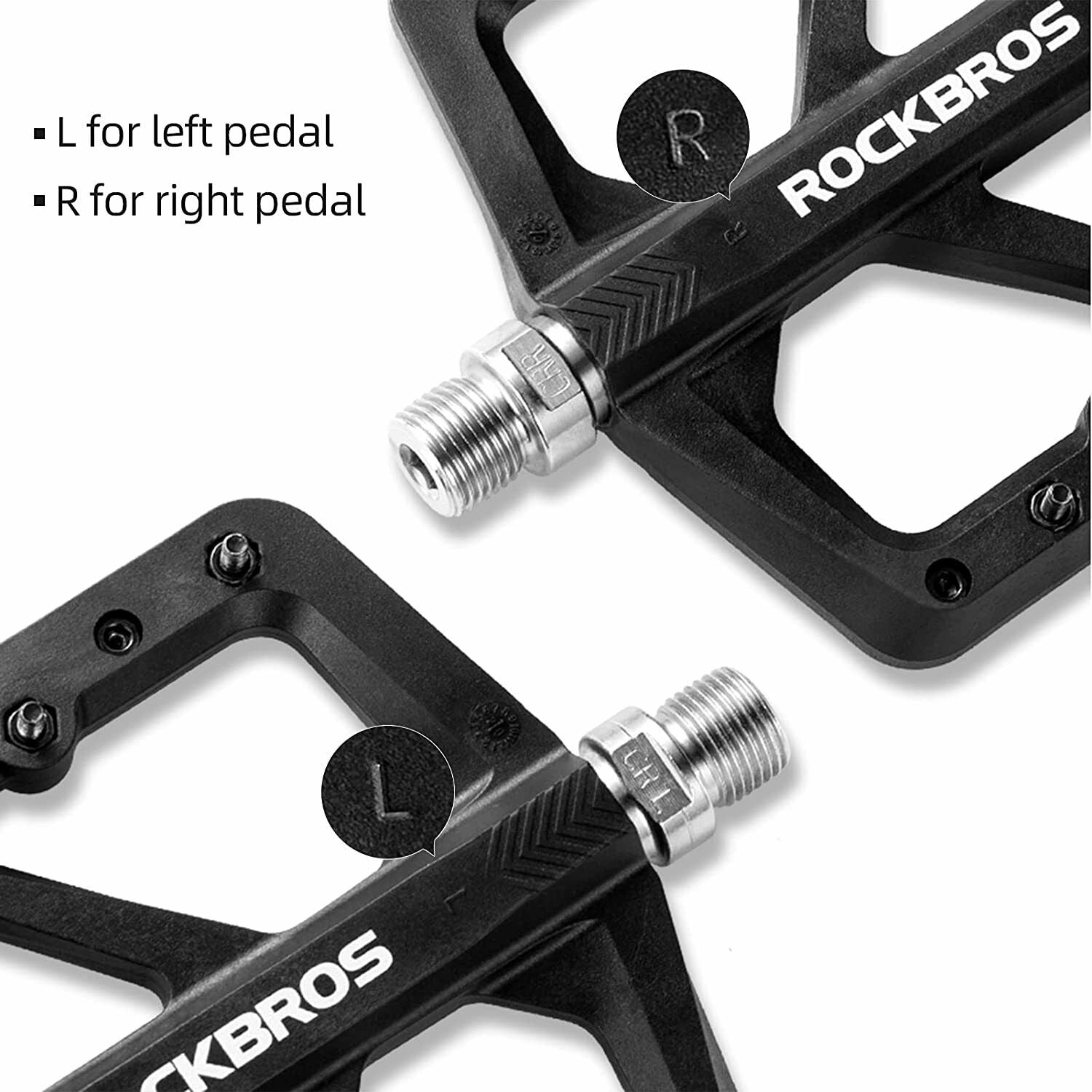 ROCKBROS Large Nylon Composite Bike Pedals in Black (Pair)