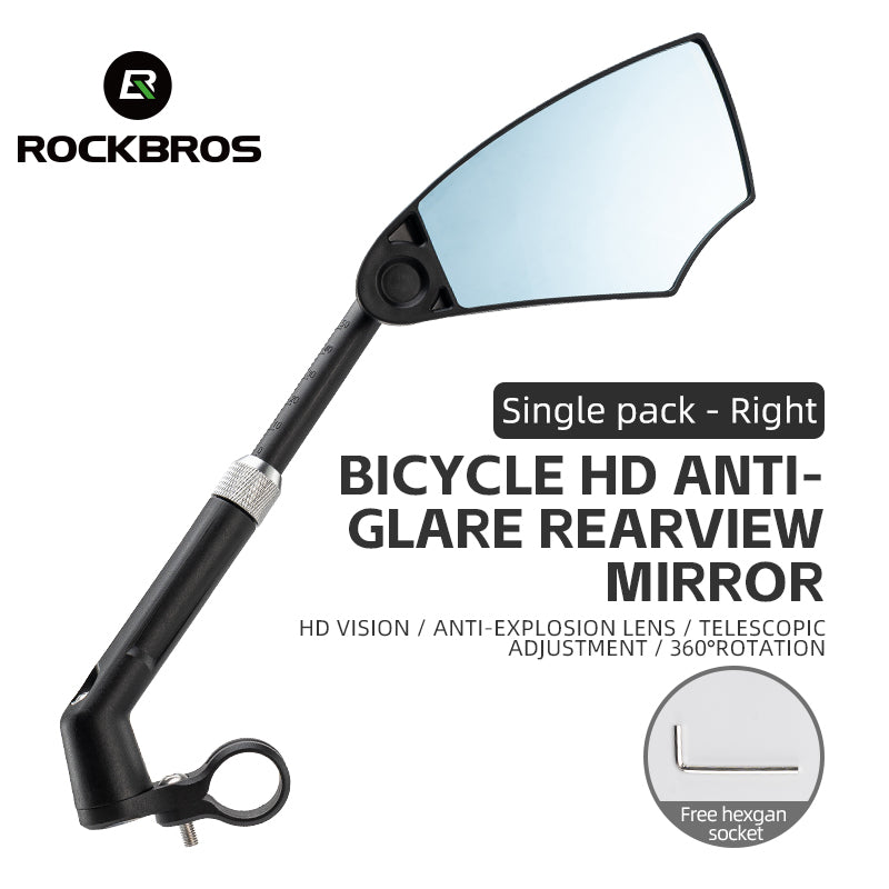 ROCKBROS Adjustable Bike Mirror Anti-Glare 360-Degree Rotation