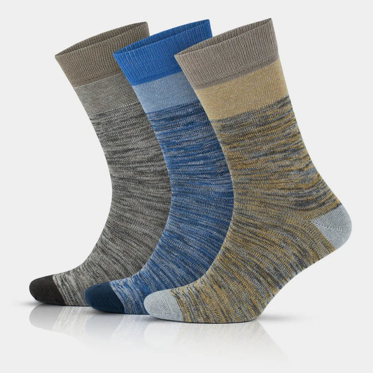 Men's Cotton Soft Crew Dress Socks - Optic Effect