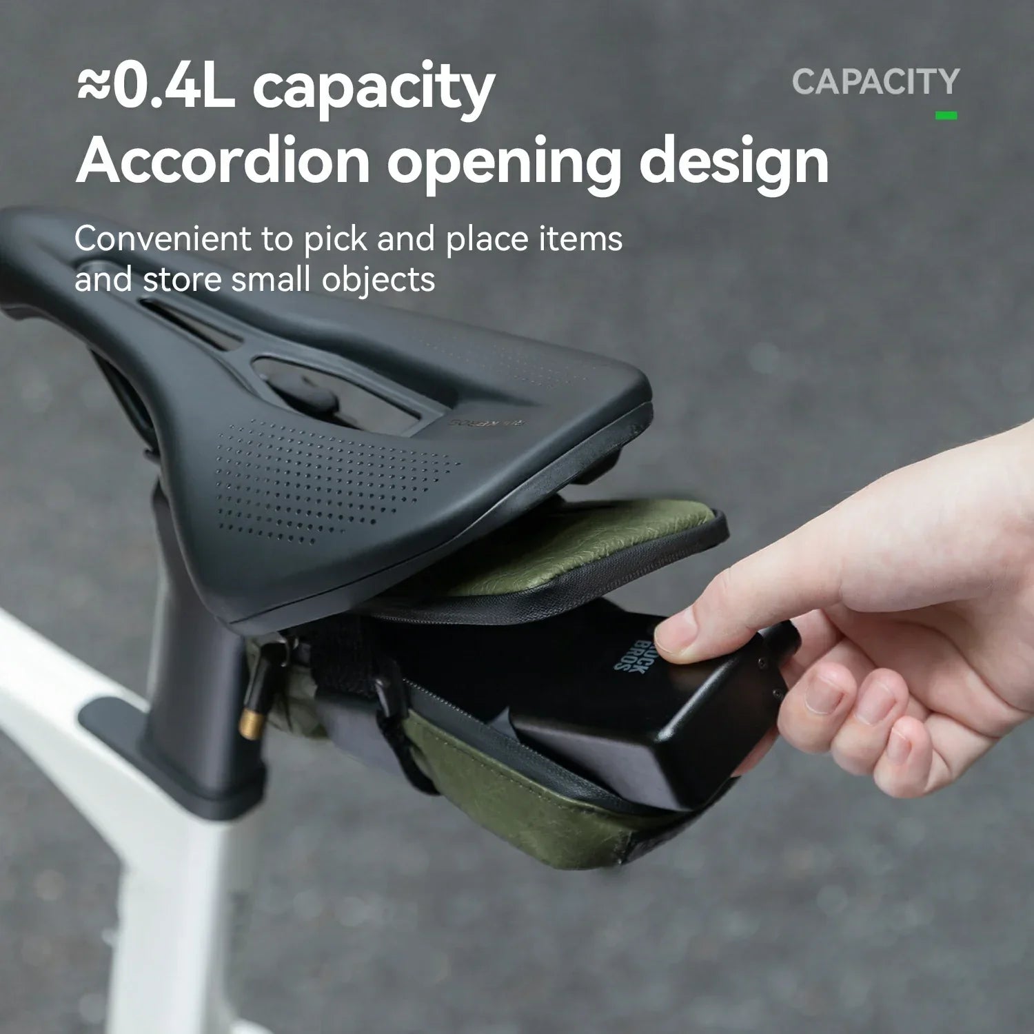 Sustainable Eco-Friendly Recycled Tire Bike Saddle Bag 0.4L ROAD TO SKY