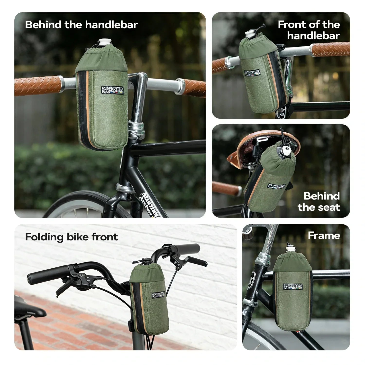 Sustainable Recycled Tire Bike Water Bottle Bags 0.8L ROAD TO SKY