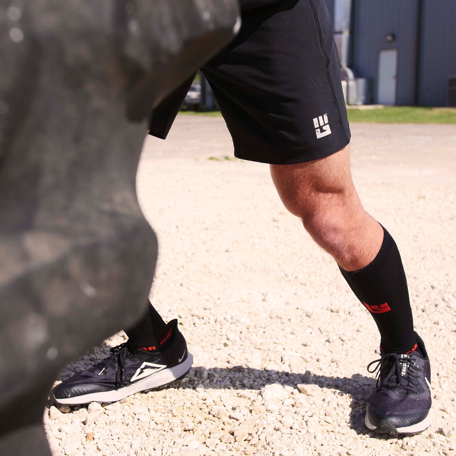 Tall Compression Socks (Black/Orange)