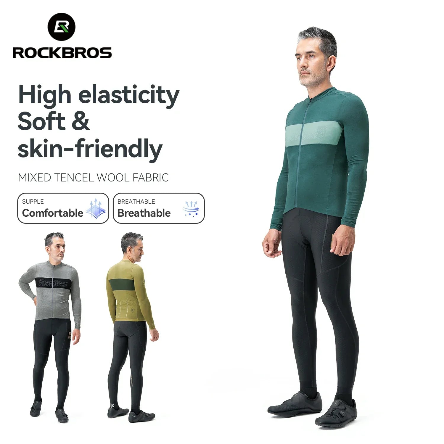 Men‘s Cycling Jersey Breathable Tencel Wool