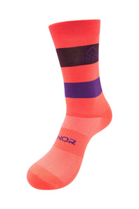 Unisex Orange / Purple Cycling Socks