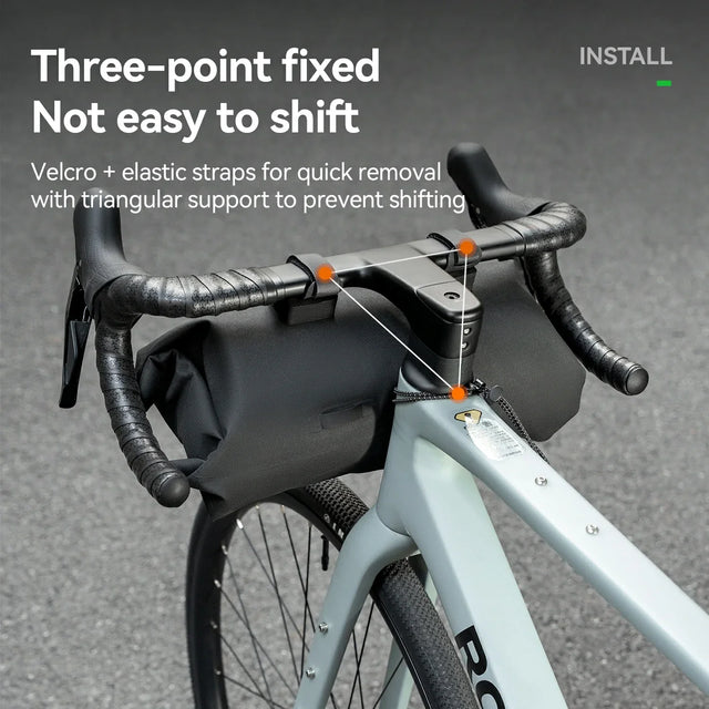 RideMate 100% Waterproof Bike Handlebar Bag 8L Double-sided Opening Expanded Capacity