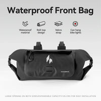 RideMate 100% Waterproof Bike Handlebar Bag 8L Double-sided Opening Expanded Capacity