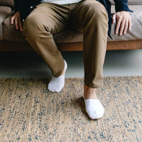 Men's Bamboo White No Show Non-Slip Socks