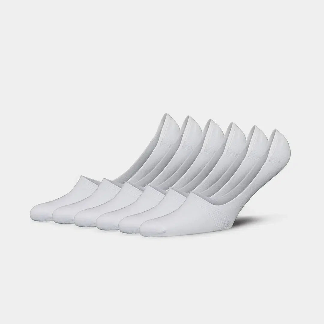 Women's Bamboo White No Show Non-Slip Socks