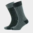 Alpaca Wool Crew Hiking Boot Socks for Men and Women - Ribbed