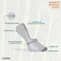 Women's Bamboo Black No Show Non-Slip Socks