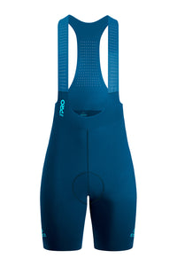 Women's Seamless Peacock Blue Pro Cycling Bib Shorts