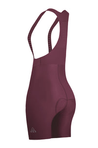 Women's Seamless Burgundy Pro Cycling Bib Shorts