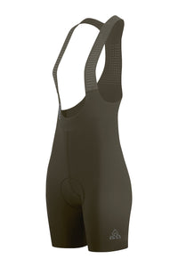 Women's Seamless Olive Green Pro Cycling Bib Shorts