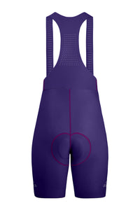 Women's Seamless Purple Pro Cycling Bib Shorts