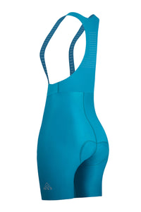 Women's Seamless Turquoise Pro Cycling Bib Shorts