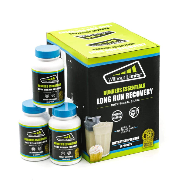 3 Month Supply Runners Daily Vitamin + LONG RUN RECOVERY Nutritional Shake - Without Limits™ Runners Essentials